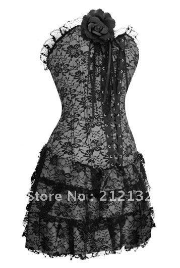 Free Shipping Wholesale Corset Sexy corset Overbust Corset Sexy Busiter Sexy Lingerie S-2XL (W3321-4)