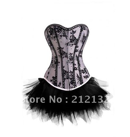 Free Shipping Wholesale Corset Sexy corset Overbust Corset Sexy Busiter Sexy Lingerie S-2XL (W3602)