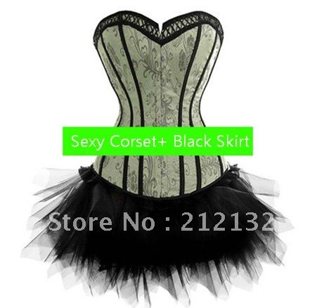 Free Shipping Wholesale Corset Sexy corset Overbust Corset Sexy Busiter Sexy Lingerie S-2XL (W3607)
