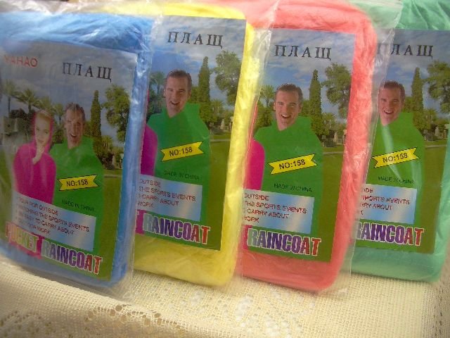 Free shipping Wholesale Disposable PE Raincoat /Poncho/Rainwear