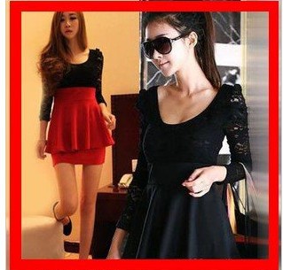 Free Shipping Wholesale&Dropship Fashion Dress, Spring Dresses, Elegnat Lace Black Dress / 2 color  A1151