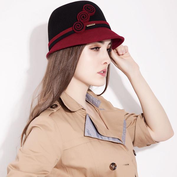 Free Shipping Wholesale Fashion British Style Felt Woolen Millinery Women Hat Fedoras Cap Fashionable Hats Holiday Caps A0011128