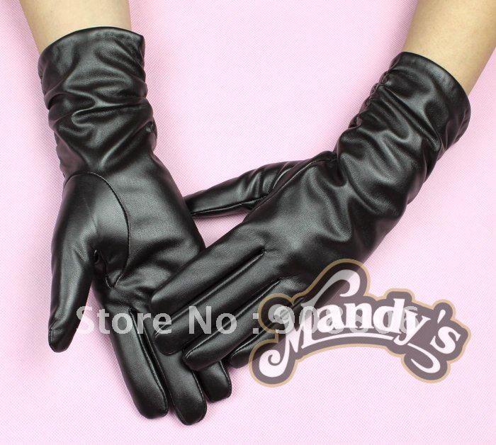 Free Shipping wholesale fashion ladys long Leather Goves-G007