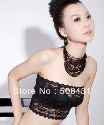 free shipping  Wholesale Fashion Sexy Ladies Lace Bra women Noble Chest Wrap white and black 2pcs/lot