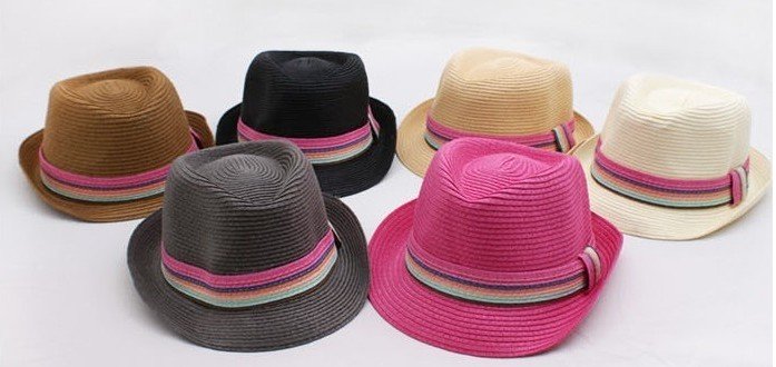 free shipping-wholesale  fashion straw hat unisex sunshade hat chic rainbow top hat hot sale 5pcs/lot