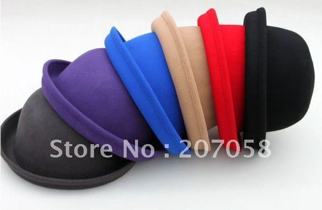 Free shipping wholesale fashion wool  hat (Lot/  assorted color for sale)fedors  hat