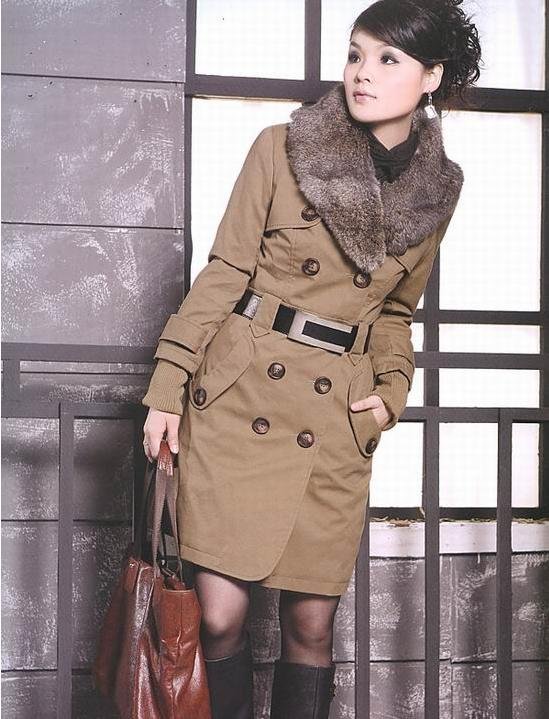 Free Shipping+Wholesale Fashionable Wool coats Temperament Long-sleeved Cotton Winter down Coats Jacket