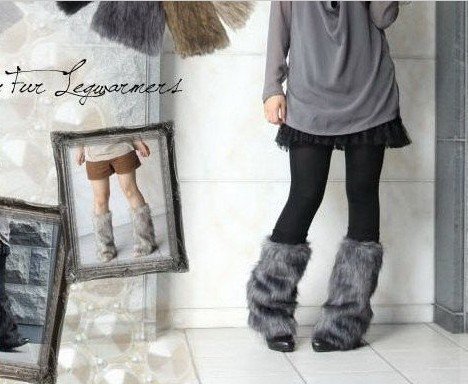 Free Shipping Wholesale Faux Fur Leg Warmers Leg Muffs Boot Covers Leggings, Ankle Socks 5pcs/lot