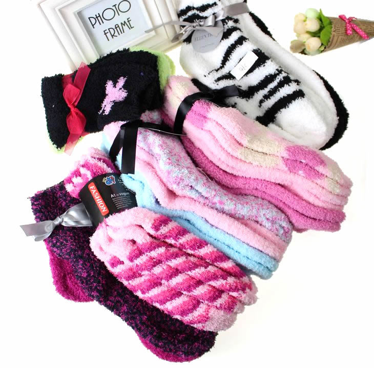 free shipping wholesale female thickening thermal terry socks warming stocking