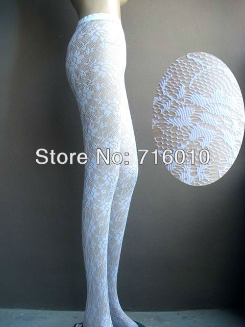 free shipping wholesale flower pattern pantyhose Non open-crotch pantynose Tights leggings women sexy pantihose jacquard wht 354