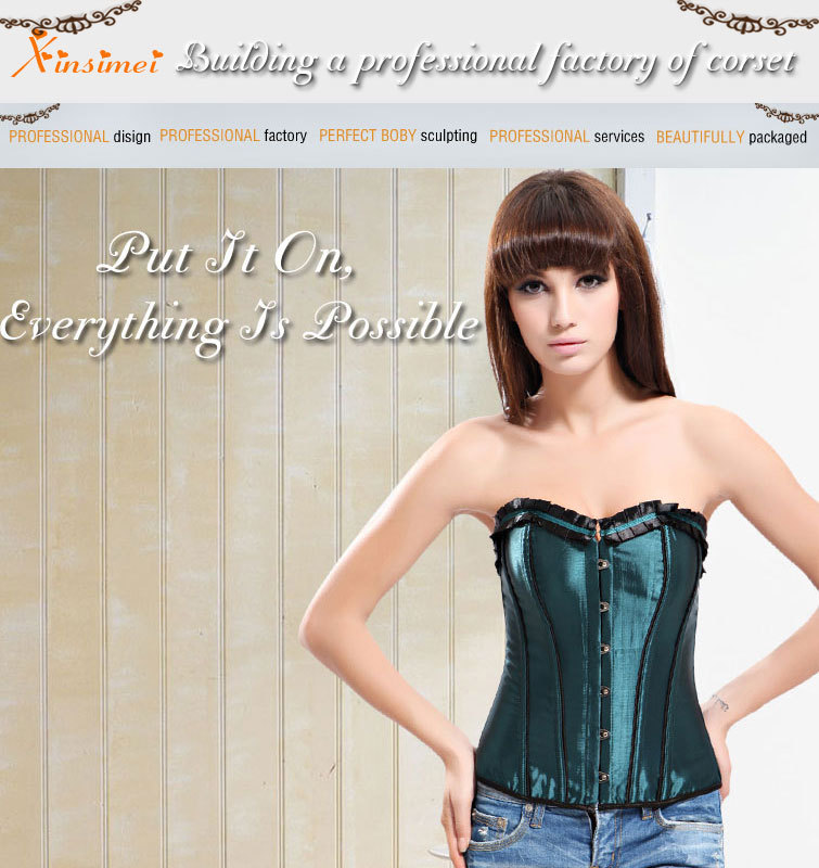 Free Shipping Wholesale Green Corset Bustier Top In Stock