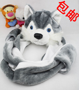 Free shipping wholesale Hat female winter animal cartoon child adult  ear fashion hat scarf one piece thermal many design
