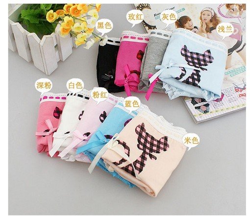 Free shipping ~Wholesale High Quality Little lace bow cotton girls underwear  children's underwear 10pcs/lot