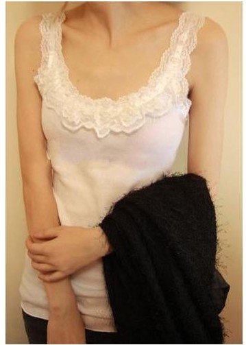 free shipping Wholesale hot autumn Lace lace vest rib womens knitted tank tops