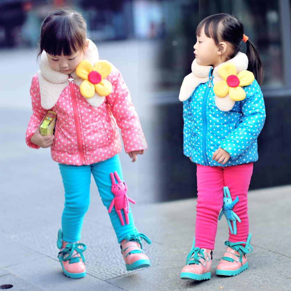 Free shipping wholesale Infant primary girls clothing wadded jacket cotton-padded jacket cotton-padded coat