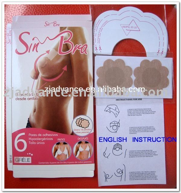 Free shipping Wholesale Instant Breast Lift Bra Tape New Cleavage Shaper/Bring It Up/Lifts Bra/Sin Bra 6pairs=one pack/lot