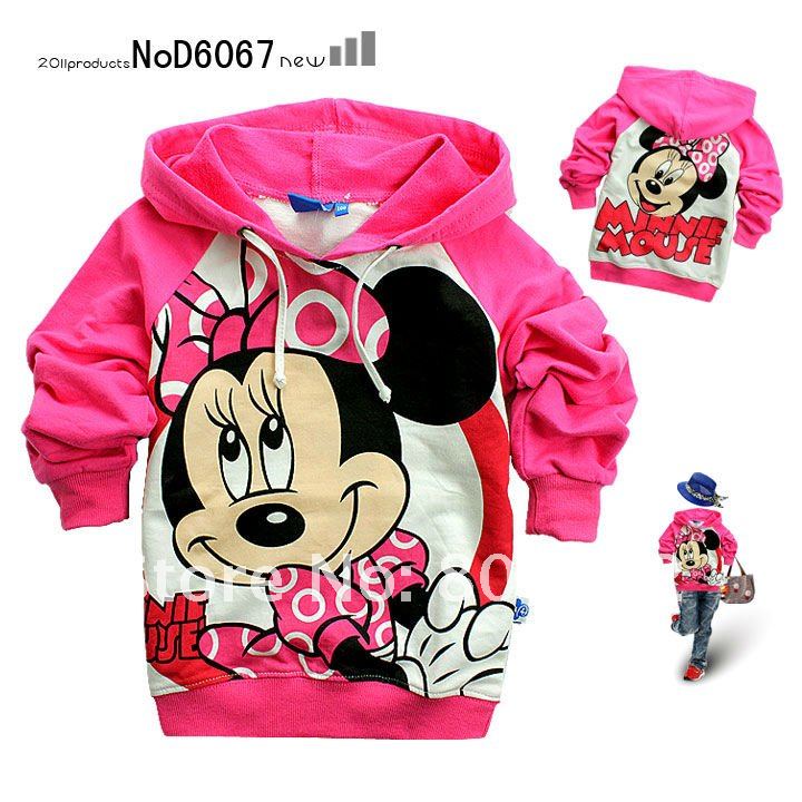 Free Shipping Wholesale Kids Minnie girls sweater T-shirt terry cotton long-sleeved jacket 6pcs/lot CS56