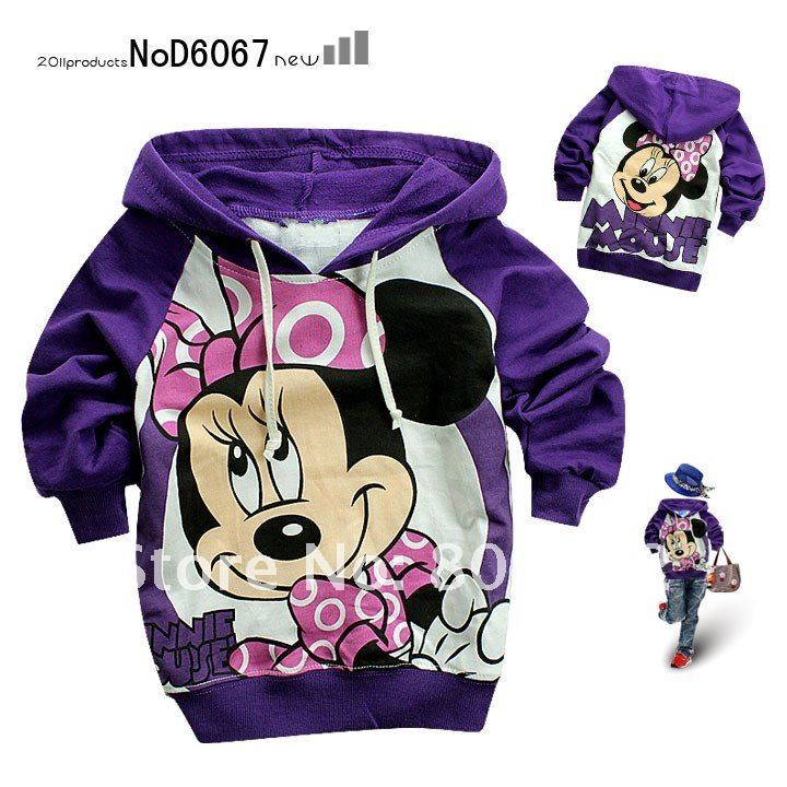 Free Shipping Wholesale Kids Minnie girls sweater T-shirt terry cotton long-sleeved jacket 6pcs/lot CS67