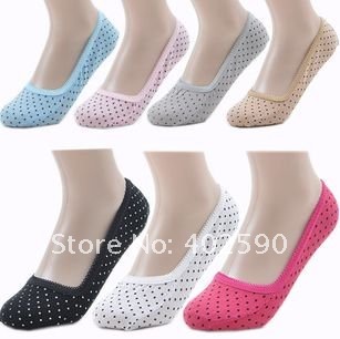 Free shipping Wholesale Korea candy colors lace cotton boat socks ladies' invisible boat socks(60pairs/lot )