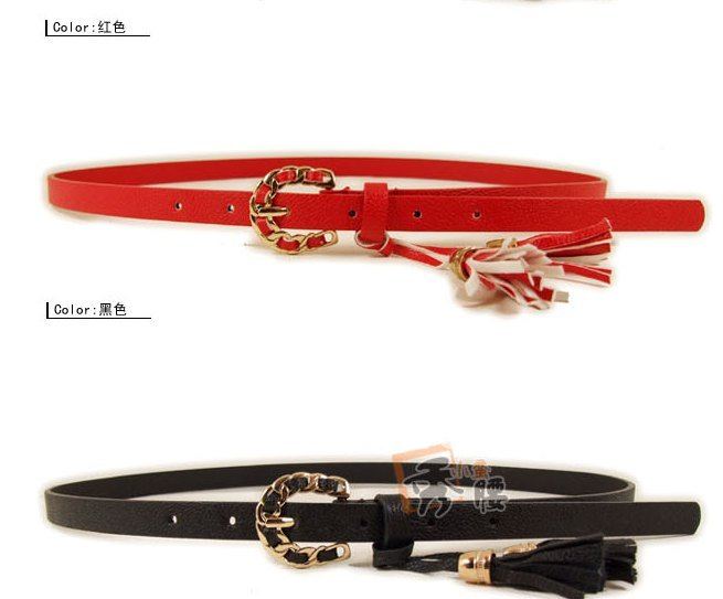 Free shipping Wholesale ladies belt /Fashion leather belt with tassel