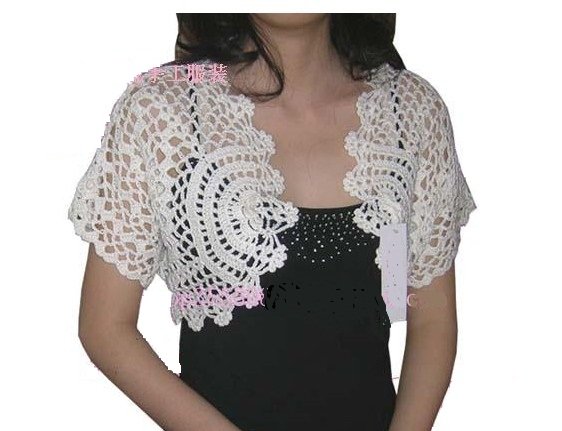 Free shipping Wholesale Lady Shrug / shoulder Shrug / Bolero Shrug /  - White - Crochet