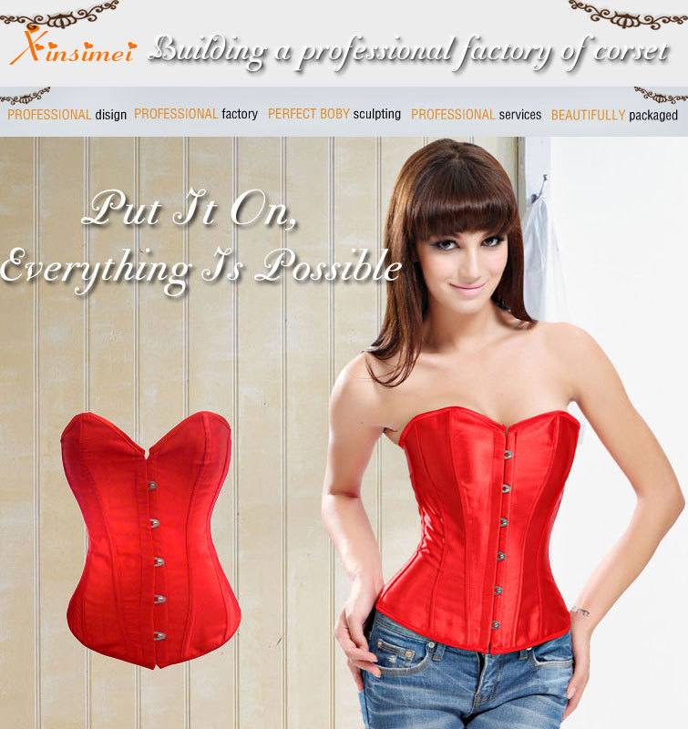 Free Shipping  Wholesale Low Price New Style  Red  Strapless Corset