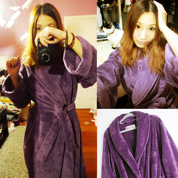 Free shipping Wholesale Magnolia purple lovers coral fleece derlook sleepwear robe thermal