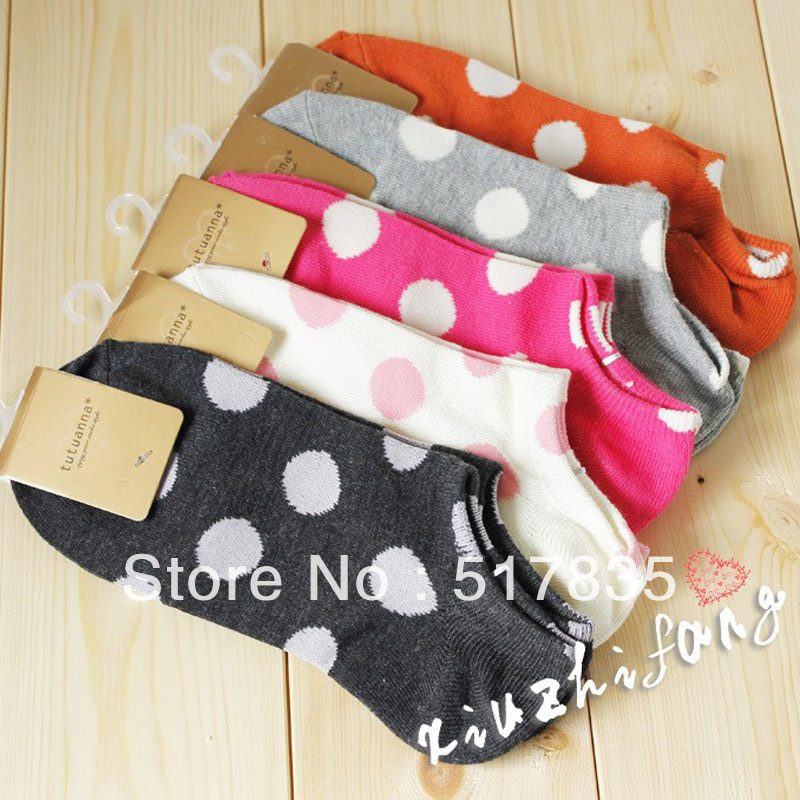 Free shipping Wholesale manufacturers Cute socks solid color dot candy color sock women's sock slippers female socks
