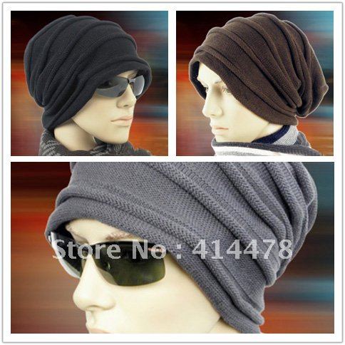 Free Shipping,Wholesale Mens Beanie Hats,Knitted Wrinkled Style Beanie Hats For Mens Winter Warm,Fashion Skull Caps Beanie