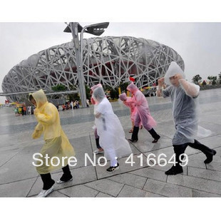 Free Shipping wholesale multi colors Men and women lightweight disposable raincoat