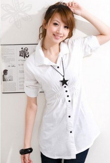 free shipping Wholesale NEW ARRIVAL fashion womens slimming shirts/cottons long sleeve blouse