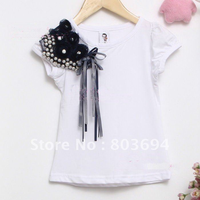Free shipping wholesale new design baby child t-shirt blank t-shirts flower t-shirt fashion t-shirt,have 5sizes, 5pcs/lot