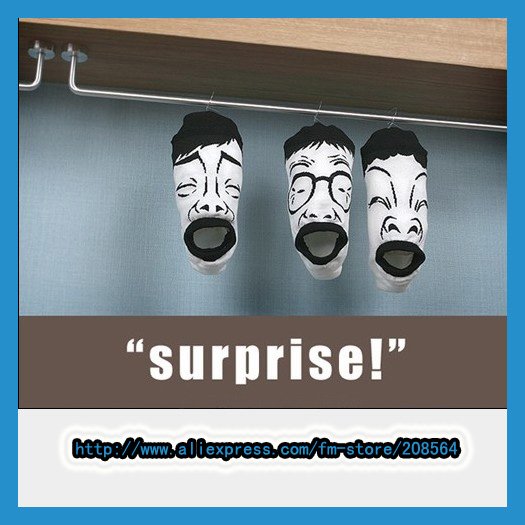 [Free shipping] Wholesale - New Design Creative Cartoon Combed Cotton Sock Slipper Unisex Lovers Cute Expression Ankle Socks