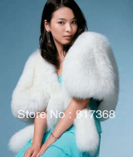 Free Shipping Wholesale New ivory Wedding Dress Faux Fur Wrap Coat Bridal Shawl Accessories