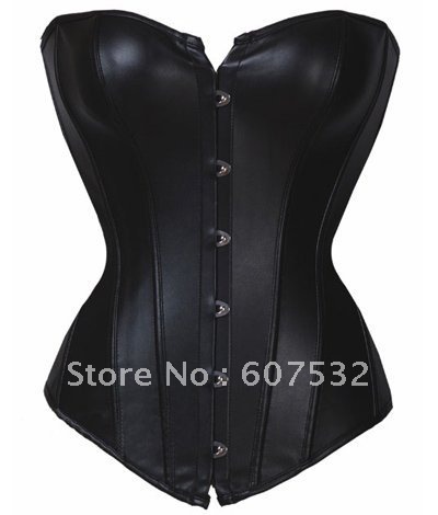 Free shipping !! wholesale or retail  fashion top Leather Strapless Corset classic leather corset high quality popular forever