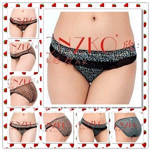 Free Shipping wholesale Panties Ladies Underwear Briefs Stockings Lovely LEOPARD Romantic Sexy Sweet Xmas Hot Fashion 10pcs/lot