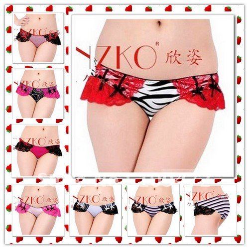 Free Shipping wholesale Panties Ladies Underwear Briefs Stockings Lovely Zebra-Stripe  Pattern Sexy Sweet Xmas Fashion 10pcs/lot