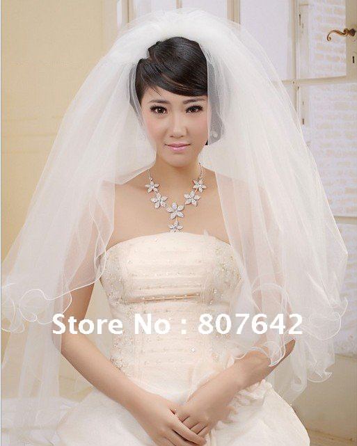 Free shipping wholesale price one-layer white/beige bridal veil/wedding veil/bridal accessories Cathedral 1.5M Sky-V043