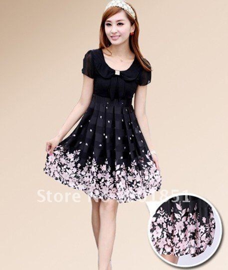 Free Shipping [Wholesale & Retail]2013 Women's Fashion Plus Size Dress OL Elegant Skirt Chiffon Slim Dress  M/L/XL/XXL/XXXL/4XL