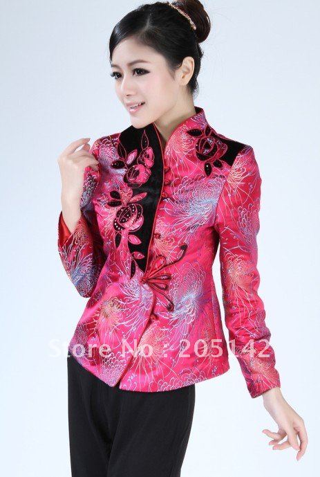 Free Shipping Wholesale Retail New Chinese Women's Silk Satin embroider Jacket/cost S-3XL "WNS 2321-1"