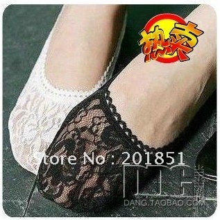 Free Shipping[Wholesale&Retail]Top Quality Woman Fashion Lace Ankle Socks Boat Socks Invisble Socks 10pair/lot (mixed order)