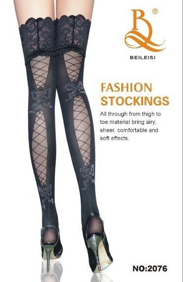 Free shipping wholesale sexy lady long black stocking, 6 pieces/lot 88% nylon 12% spendex 2076