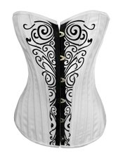 Free shipping- wholesale sexy underwear overbust corset, white bone corset with 20 bones
