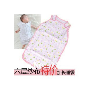 Free shipping Wholesale Six layers of cotton gauze sleeping bag