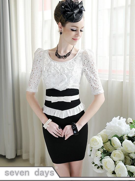Free Shipping Wholesale Summer New Pure Color Vogue Lace Solid Rosette Half Sleeve Top SL043004WI