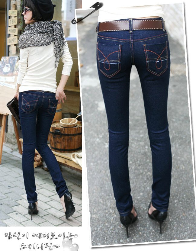 Free Shipping Wholesale Super Deal!  low-waist blue pencil jeans pants, boots pants Straight Leg Jeans AD9159LK