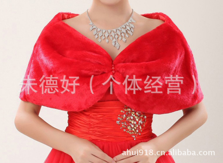 Free Shipping Wholesale supply wedding dress  red shawl winter P1009-1
