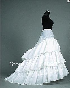 Free Shipping Wholesale Three Layer 3-Hoop with train cloth Wedding Dress Crinoline/Petticoat/Underskirt  001238