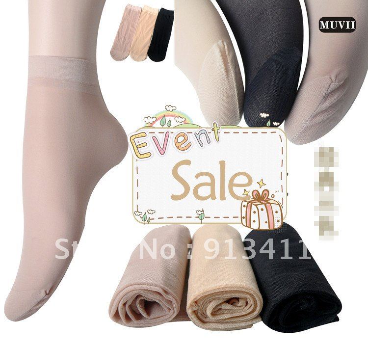 Free Shipping!Wholesale Tiptoe transparent black/incarnadine velvet short tasseled filar socks women's socks