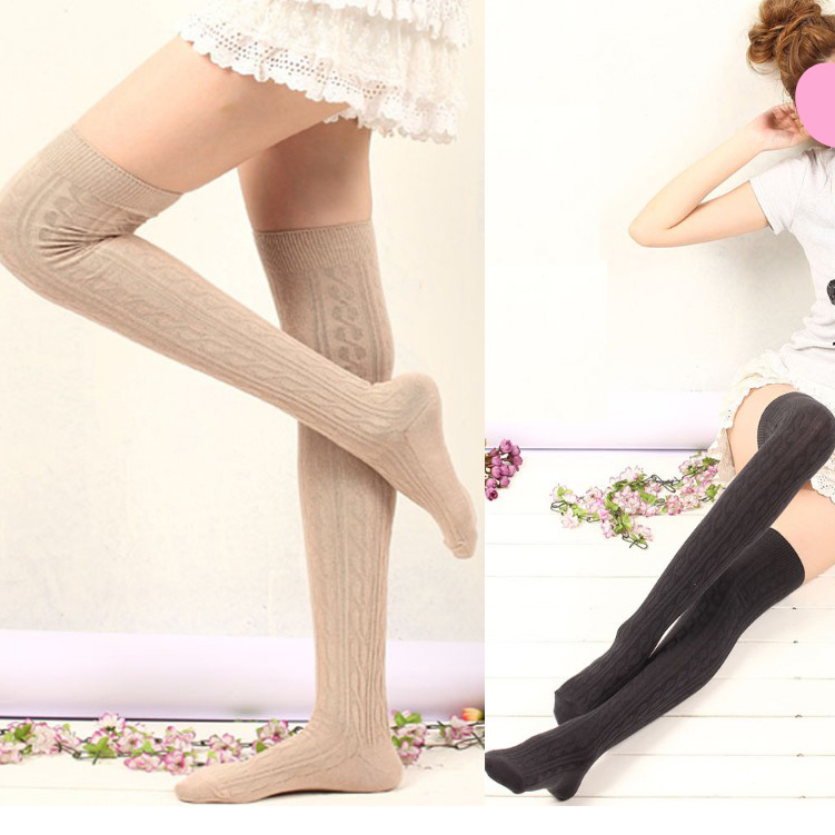 free shipping wholesale Tutu over-the-knee socks anna female autumn and winter pure cotton knitted stockings thigh socks